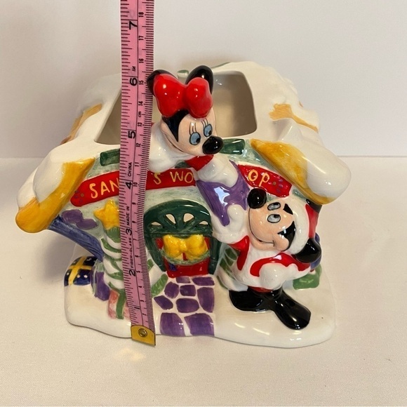 Disney FTD minnie & mickey santa's workshop christmas ceramic planter 2000 - Picture 8 of 11